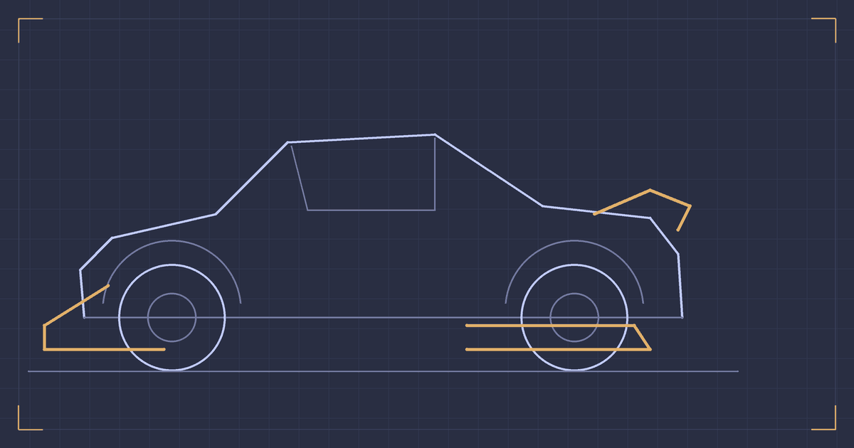 DRIFT LINE アンダーパネルキット カーボン（模式図）