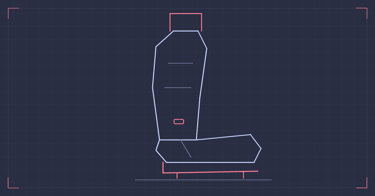 RCS Black Shade Full Bucket Seat (schematic)