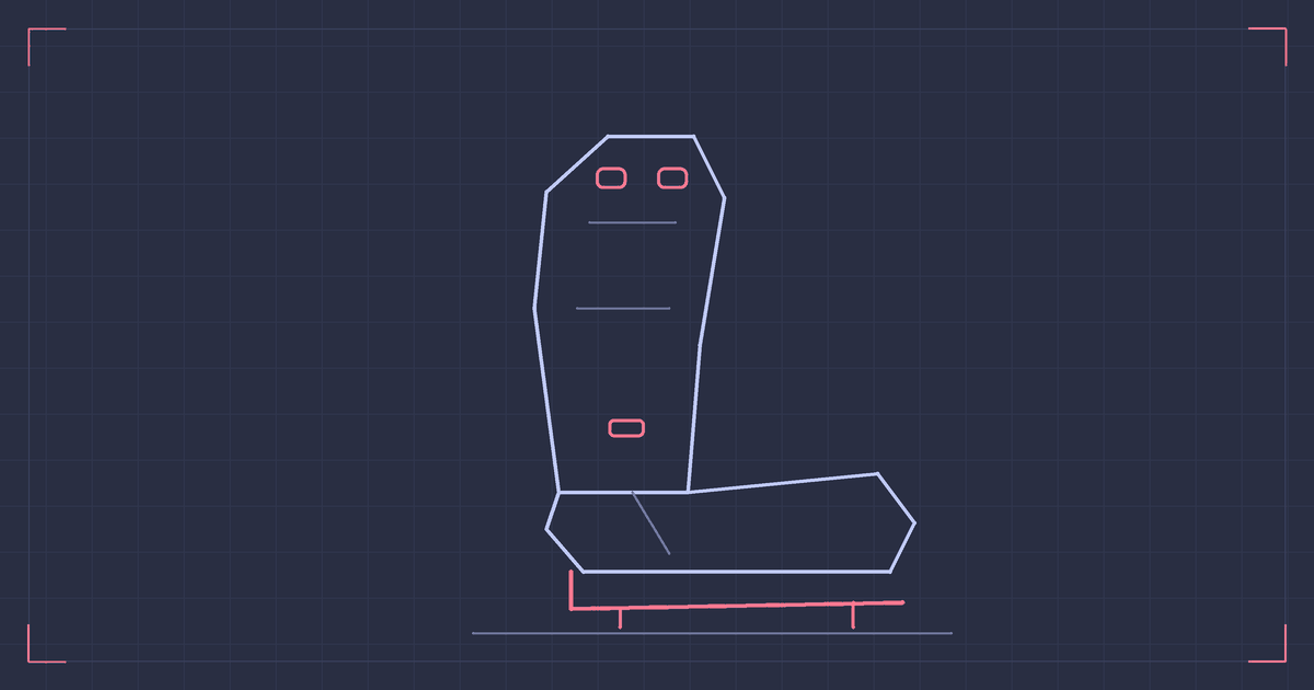 SR-3 Lumbar Color Semi Bucket Seat (schematic)